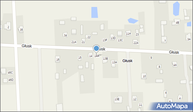 Głusk, Głusk, 14A, mapa Głusk