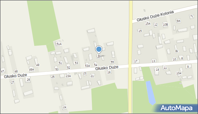 Głusko Duże, Głusko Duże, 20, mapa Głusko Duże