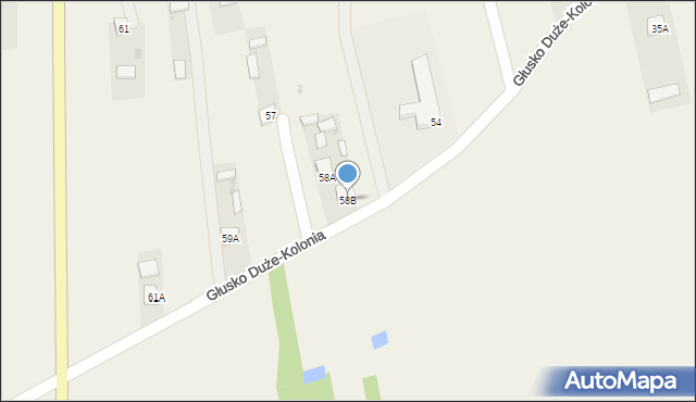 Głusko Duże-Kolonia, Głusko Duże-Kolonia, 58B, mapa Głusko Duże-Kolonia