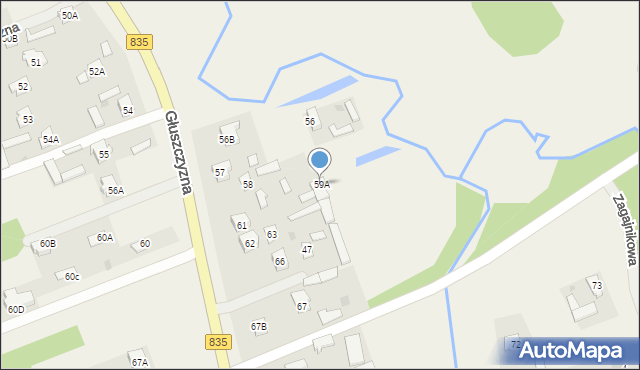 Głuszczyzna, Głuszczyzna, 59A, mapa Głuszczyzna