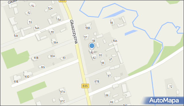 Głuszczyzna, Głuszczyzna, 61, mapa Głuszczyzna
