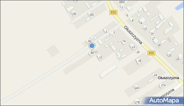 Głuszczyzna, Głuszczyzna, 9A, mapa Głuszczyzna