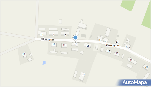 Głuszyno, Głuszyno, 14, mapa Głuszyno