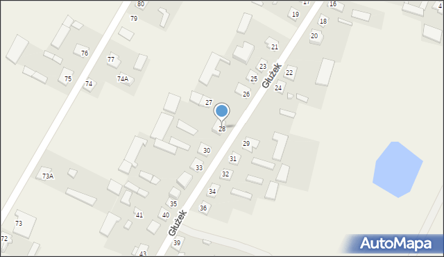 Głużek, Głużek, 28, mapa Głużek
