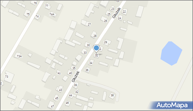 Głużek, Głużek, 32, mapa Głużek