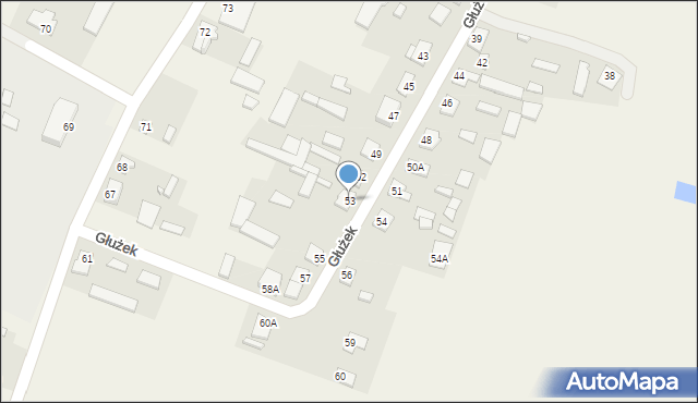 Głużek, Głużek, 53, mapa Głużek