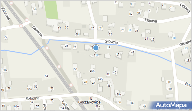 Goczałkowice-Zdrój, Główna, 21b, mapa Goczałkowice-Zdrój