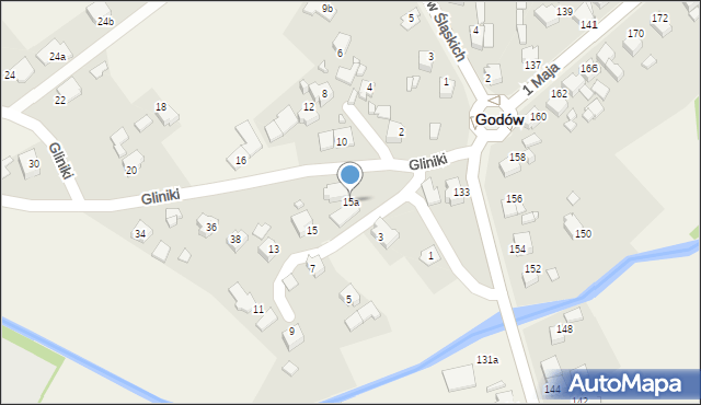 Godów, Gliniki, 15a, mapa Godów