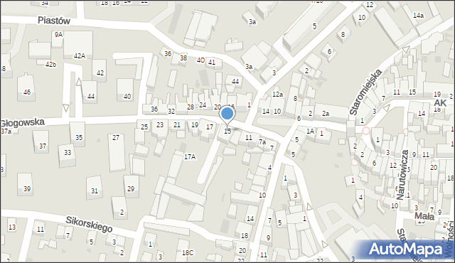 Góra, Głogowska, 15, mapa Góra