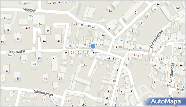 Góra, Głogowska, 17, mapa Góra