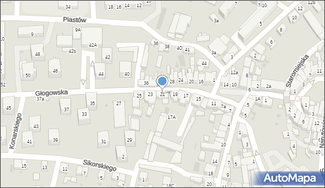 Góra, Głogowska, 21, mapa Góra
