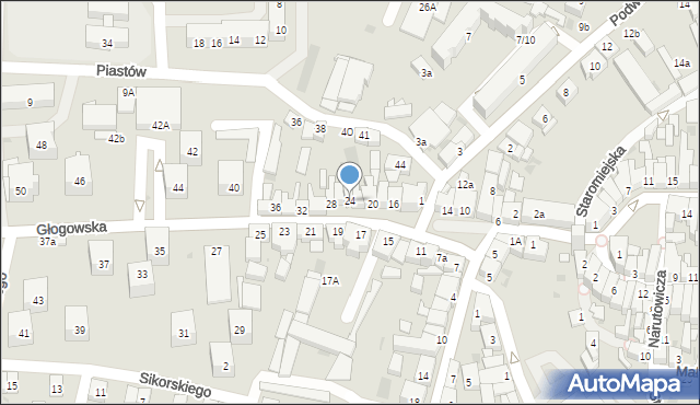 Góra, Głogowska, 24, mapa Góra