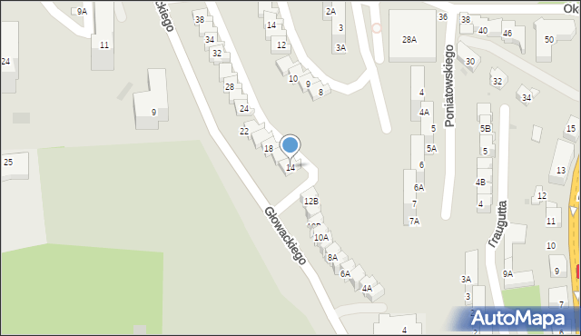 Gorzów Wielkopolski, Głowackiego Wojciecha, 14, mapa Gorzów Wielkopolski