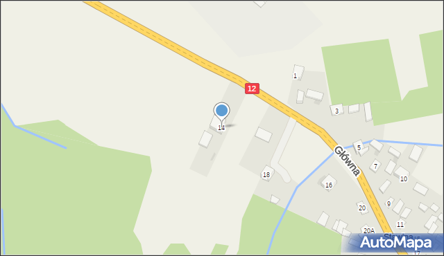 Goździków, Główna, 14, mapa Goździków