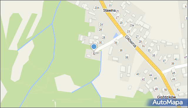 Goździków, Główna, 32, mapa Goździków
