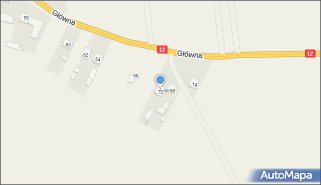 Goździków, Główna, 72, mapa Goździków