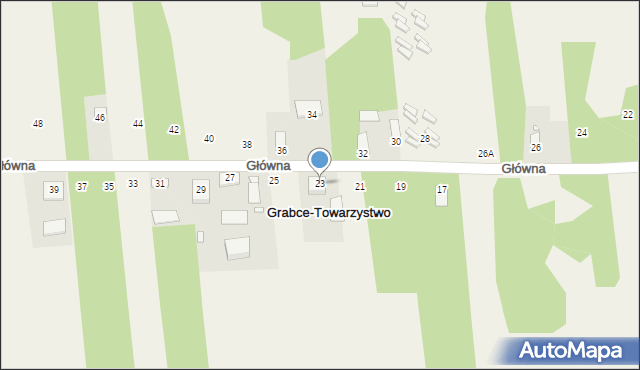 Grabce-Towarzystwo, Główna, 23, mapa Grabce-Towarzystwo