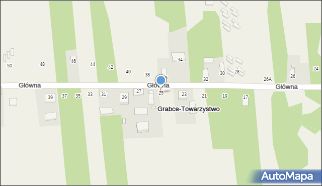 Grabce-Towarzystwo, Główna, 25, mapa Grabce-Towarzystwo