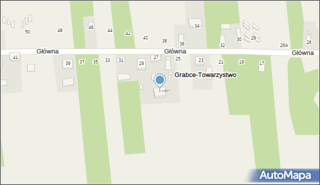 Grabce-Towarzystwo, Główna, 27a, mapa Grabce-Towarzystwo