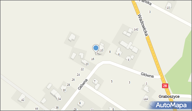 Graboszyce, Główna, 14, mapa Graboszyce