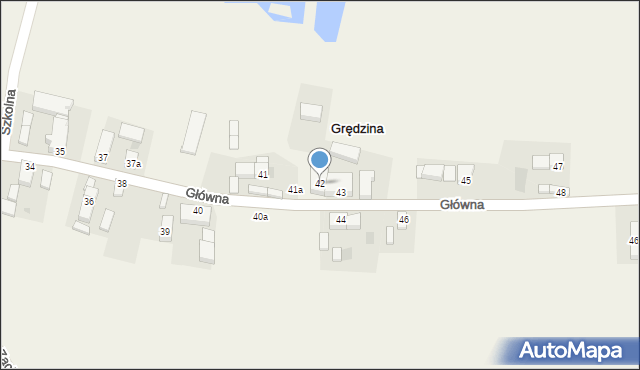 Grędzina, Główna, 42, mapa Grędzina