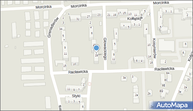Grodków, Głowackiego, 14, mapa Grodków