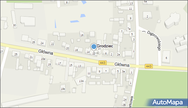 Grodziec, Główna, 12, mapa Grodziec