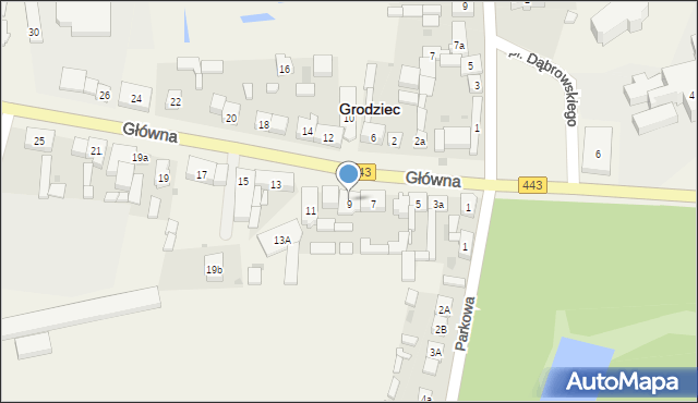 Grodziec, Główna, 9a, mapa Grodziec