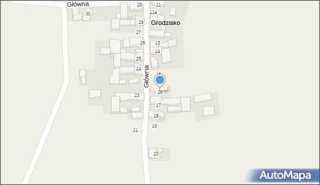 Grodzisko, Główna, 16, mapa Grodzisko