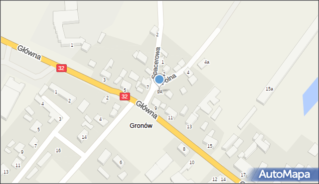 Gronów, Główna, 9A, mapa Gronów