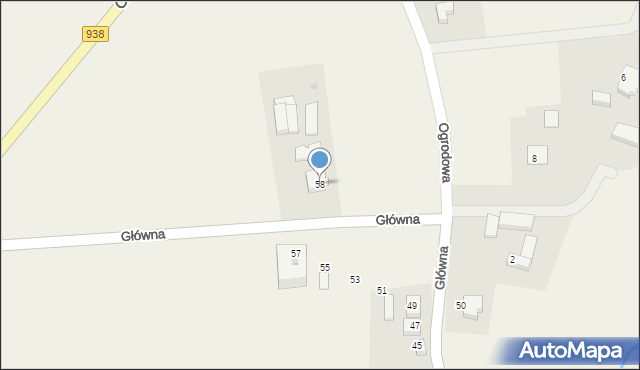 Hażlach, Główna, 58, mapa Hażlach