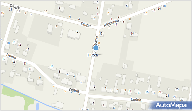 Hutka, Główna, 28, mapa Hutka