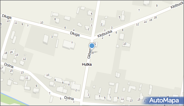 Hutka, Główna, 30, mapa Hutka