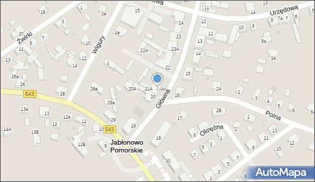 Jabłonowo Pomorskie, Główna, 21, mapa Jabłonowo Pomorskie