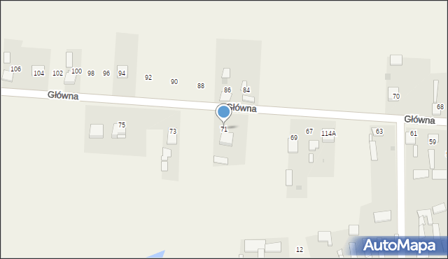 Jacków, Główna, 71, mapa Jacków