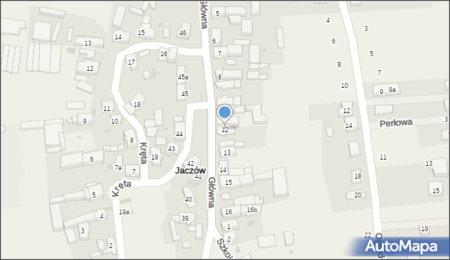 Jaczów, Główna, 12, mapa Jaczów