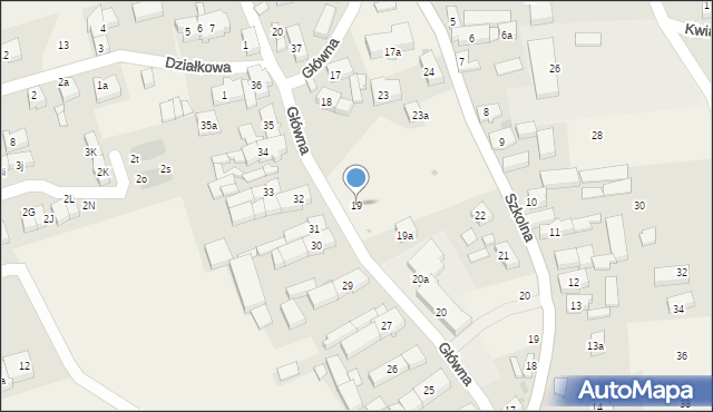 Jaczów, Główna, 19, mapa Jaczów
