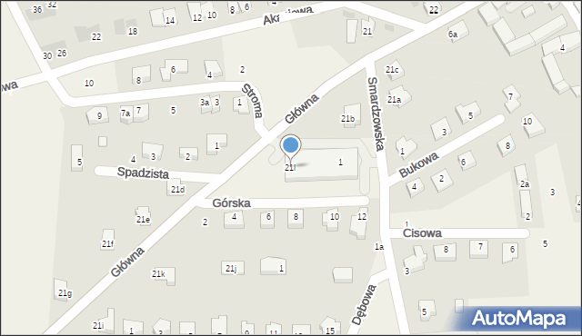 Jaczów, Główna, 21l, mapa Jaczów