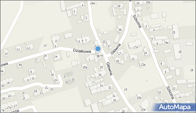 Jaczów, Główna, 36, mapa Jaczów