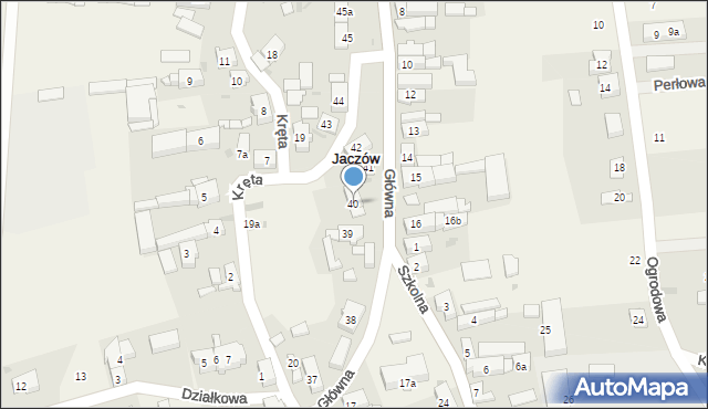 Jaczów, Główna, 40, mapa Jaczów