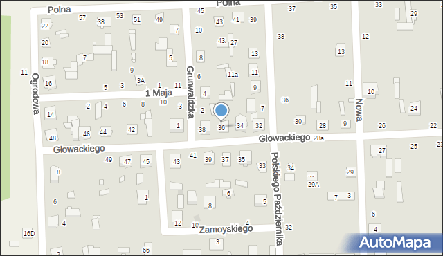 Jadów, Głowackiego Bartosza, 36, mapa Jadów