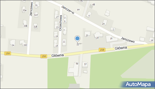 Janczewo, Główna, 22, mapa Janczewo