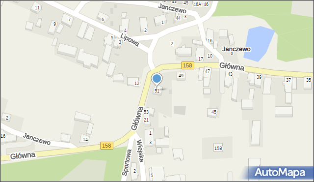 Janczewo, Główna, 51, mapa Janczewo