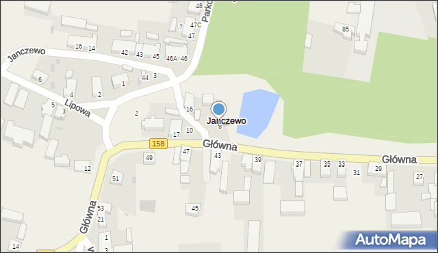 Janczewo, Główna, 8, mapa Janczewo