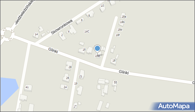 Jarocin, Glinki, 16B, mapa Jarocin