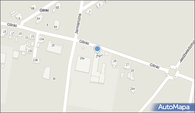 Jarocin, Glinki, 27A, mapa Jarocin