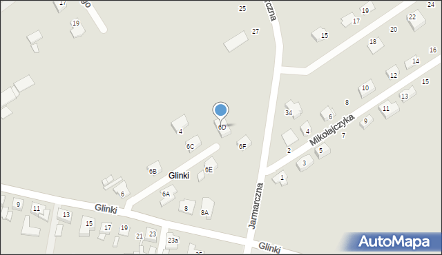 Jarocin, Glinki, 6D, mapa Jarocin