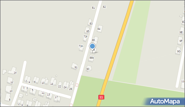 Jarocin, Glinki, 88a, mapa Jarocin