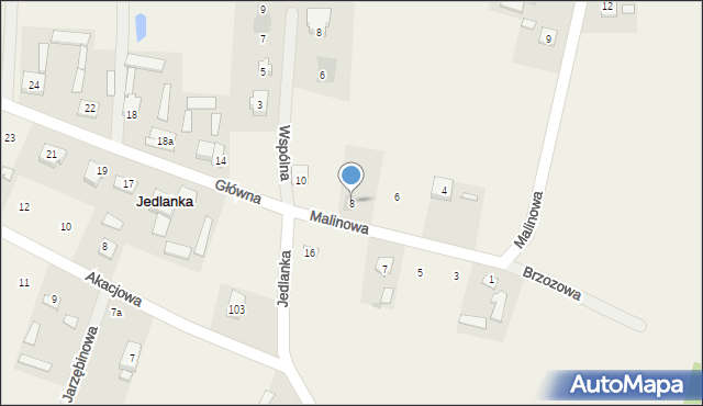Jedlanka, Główna, 8, mapa Jedlanka