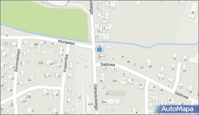 Jędrzejów, Głowackiego Bartosza, 23, mapa Jędrzejów